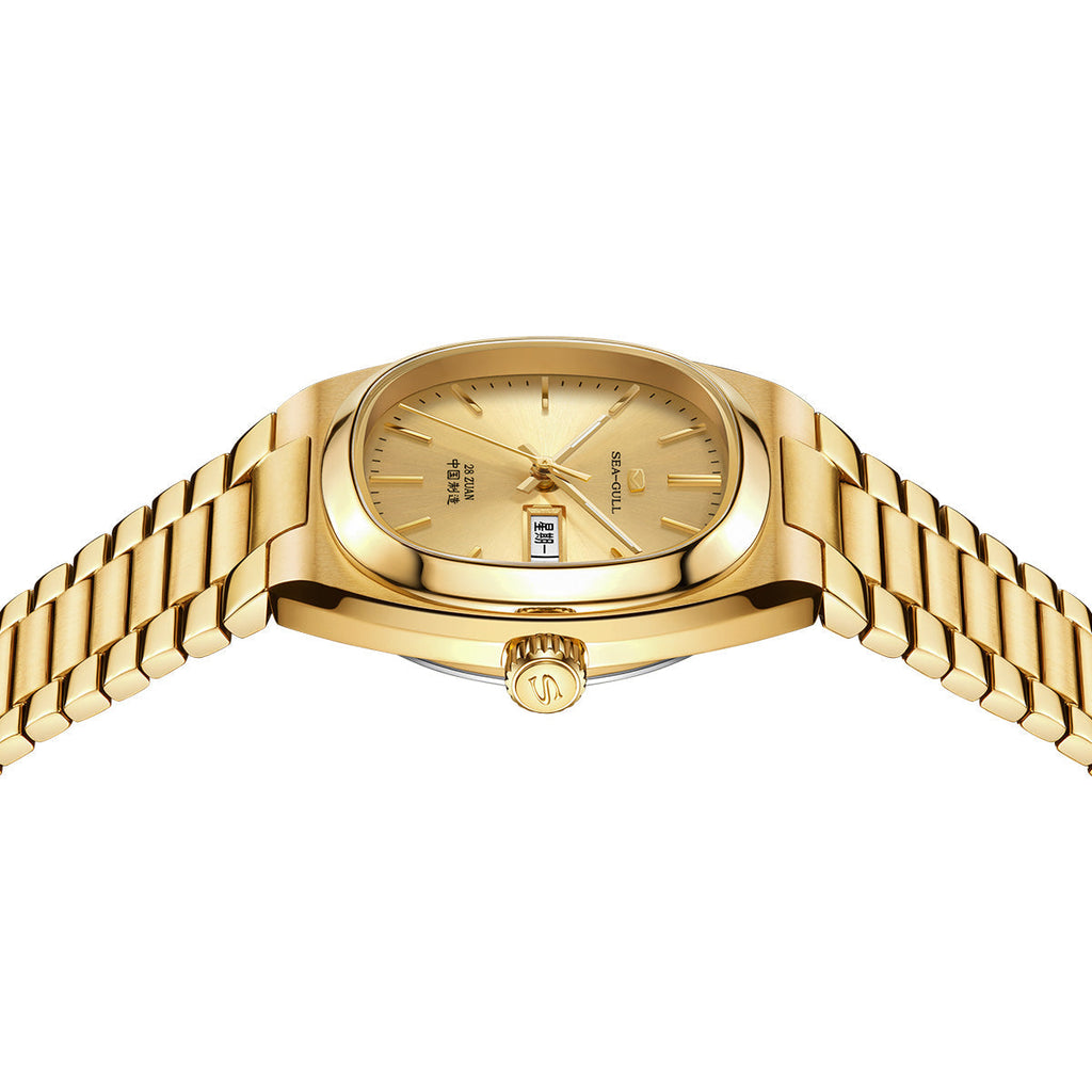 Day-date Calendar Tonneau Golden Watch 36mm