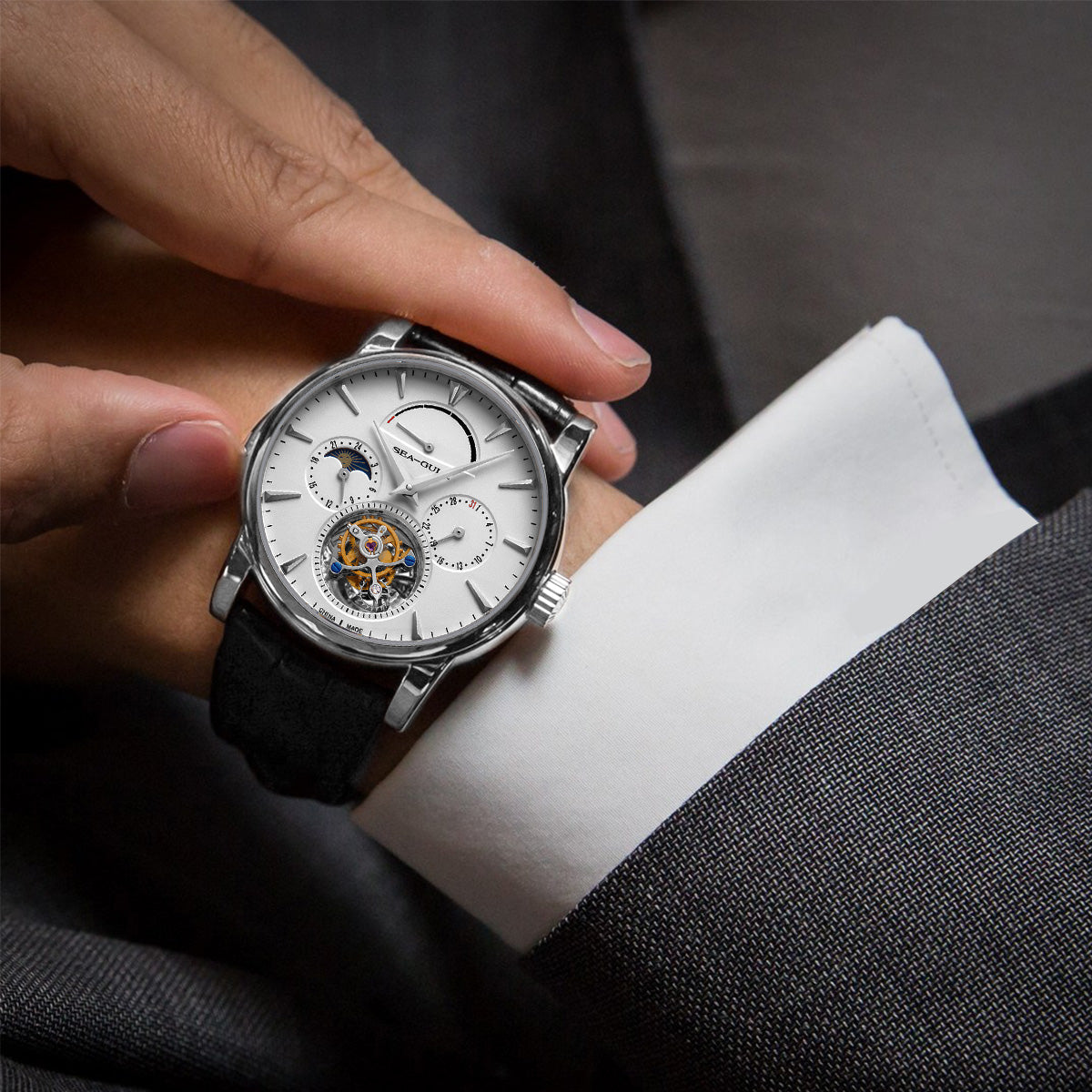Artisan Heritage Series Multifunction Celestial Calendar Power Reserve Indicator Eccentric Tourbillon 41mm