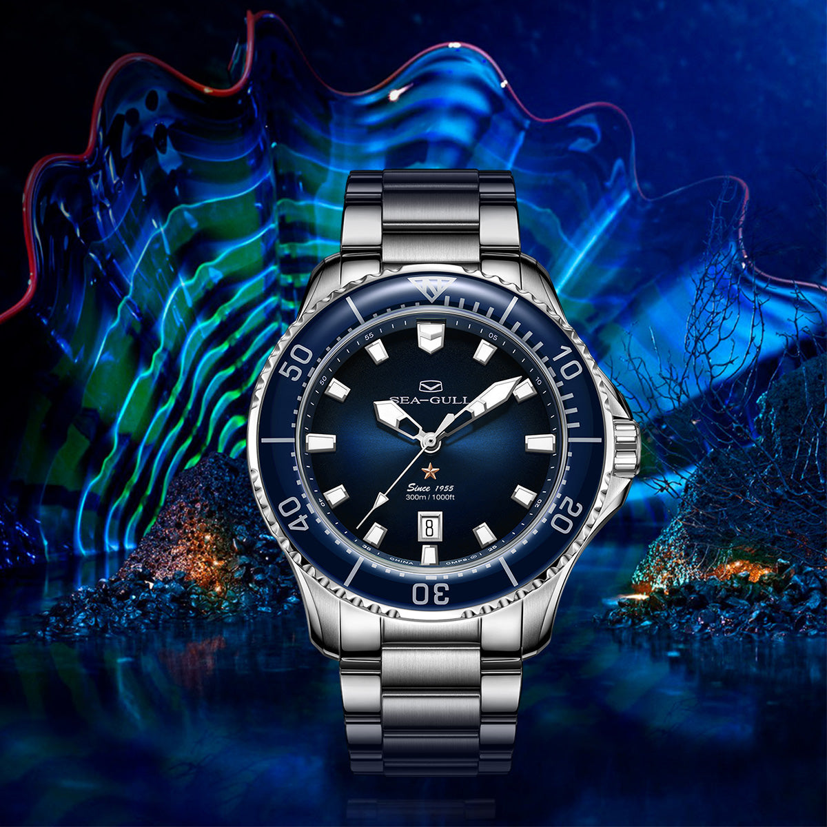 Ocean Series Pro 300m Waterproof Diving Watch 44mm