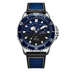 Ocean Series Pro 300m Moon Phase Gradient Wave-textured Dial Diving Watch 43.5mm