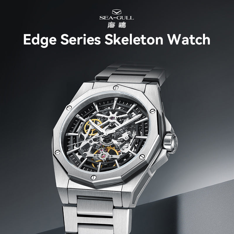 Edge Series Polygon Case Skeleton Watch 42mm