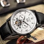 Multifunctional Full Calendar Date Day Display Open Heart Dress Watch 43mm