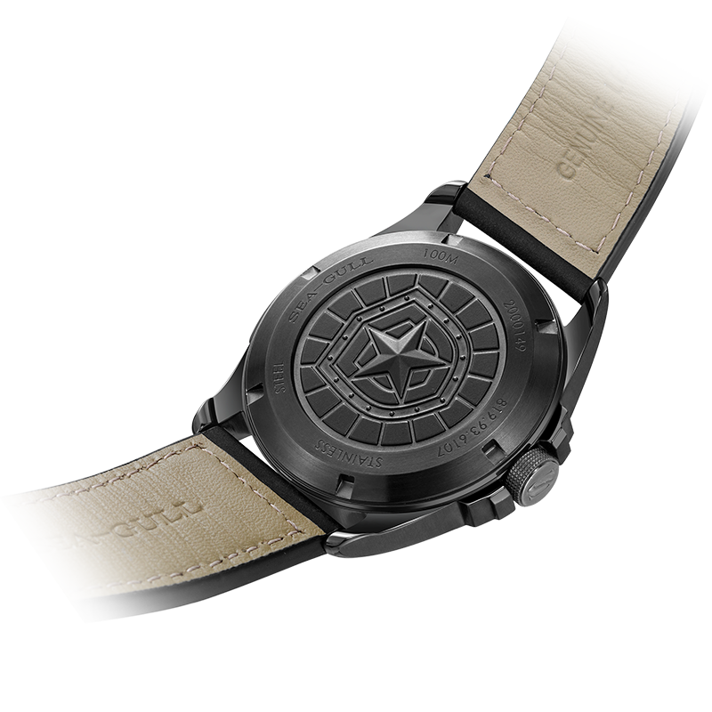 Army One Military Watch Matte Black Brushed Texture Dial 43mm
