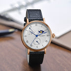 Moon Phase Calendar Power Reserve Indicator Business Watch 41mm