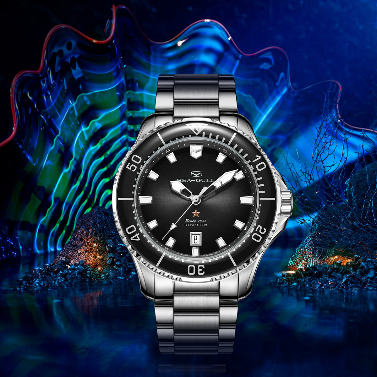 Ocean Series Pro 300m Waterproof Diving Watch 44mm
