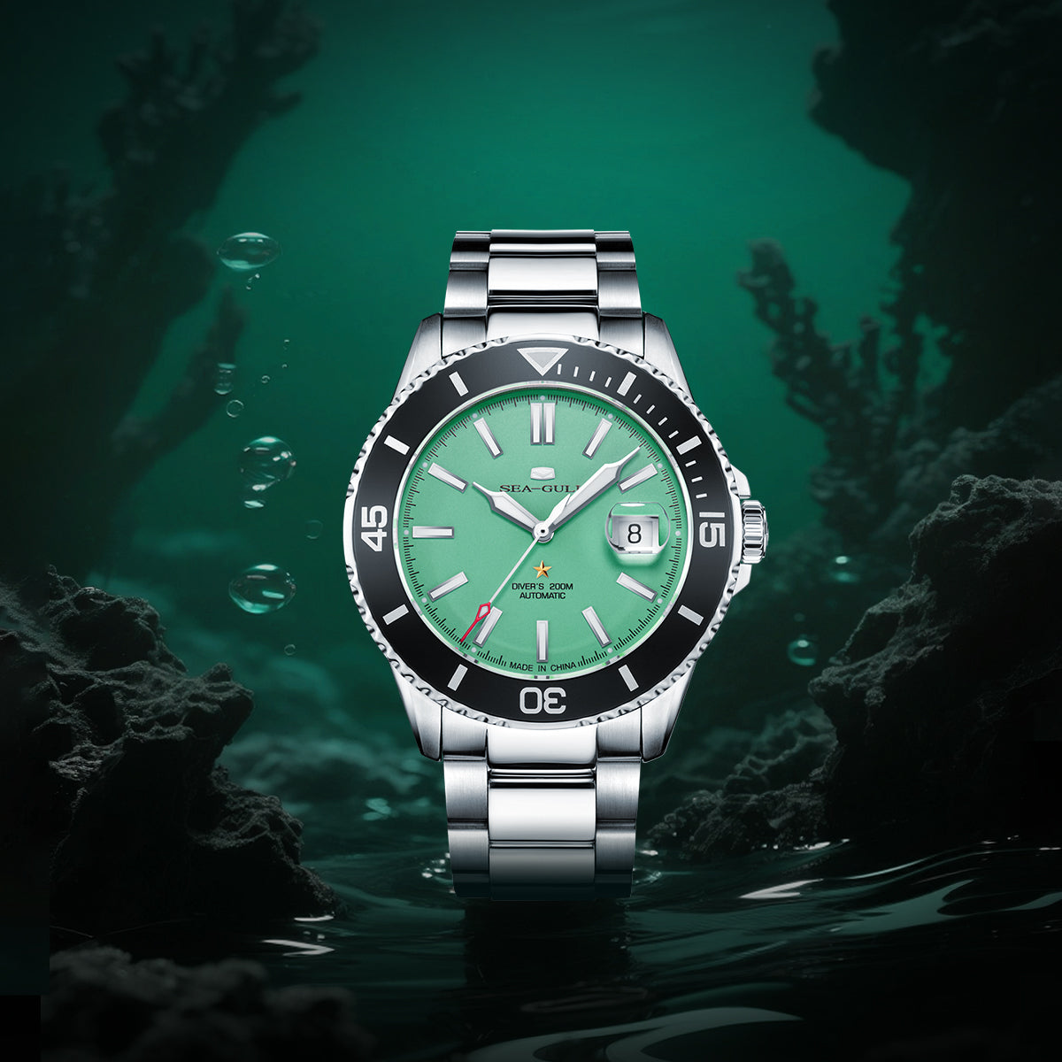 Ocean Series 200m Waterproof Matte Dial Diving Watch 44mm