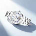 Open Heart Flywheel Guilloché Dial Automatic Watch 39mm