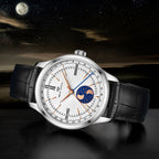 Dual-hemisphere Moon Display Calendar Business Leisure Dress Watch 41mm