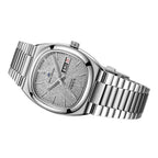 Gray TV Dial Snowflake Texture Tonneau Case Watch 36mm
