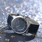 Chinese Astronomy Shimmering Goldstone Dial Complication Watch 41mm