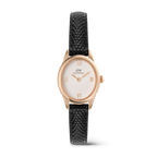 Ophelia Mini Black Lizard White Guilloché Rose Gold
