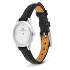 Ophelia Mini Black Lizard White Guilloché Silver