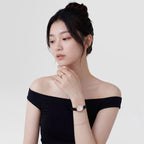 Ophelia Mini Black Lizard White Guilloché Rose Gold