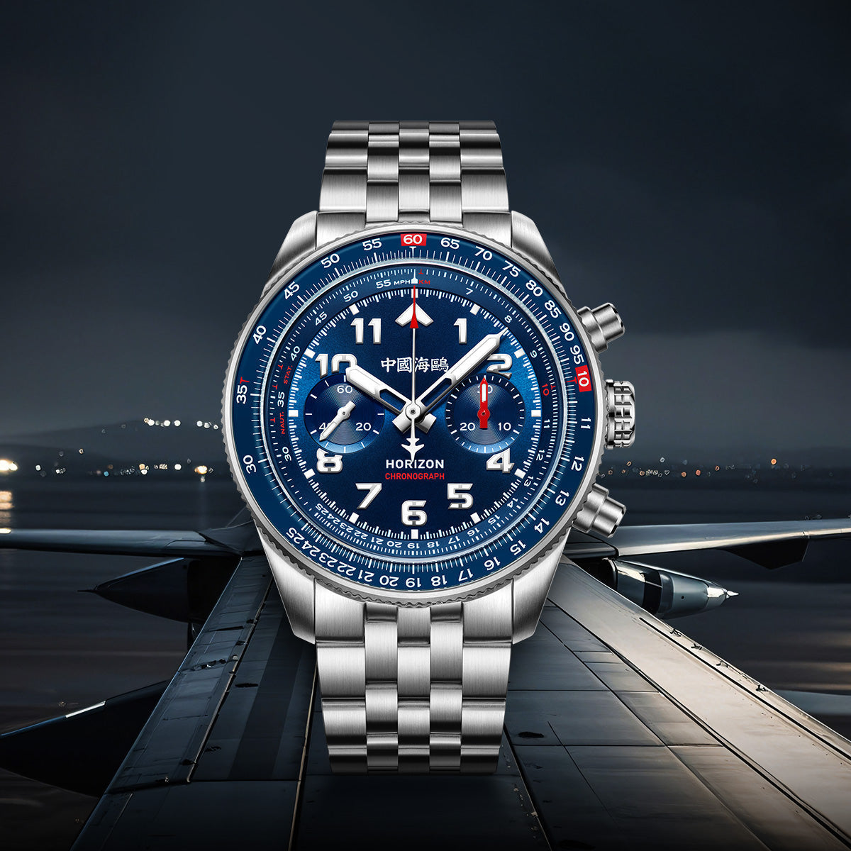 Aviation Series Tachymeter Chronograph Titanium Alloy Watch 43mm