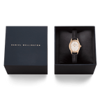 Ophelia Mini Black Lizard White Guilloché Rose Gold