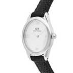 Ophelia Mini Black Lizard White Guilloché Silver